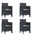 vidaXL Garden Chair 4 pcs Anthracite 53 x 49 x 85 cm Polypropylene