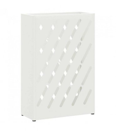 vidaXL Rain Umbrella Stand White 28 x 12 x 41 cm Steel