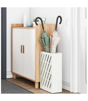 vidaXL Rain Umbrella Stand White 28 x 12 x 41 cm Steel
