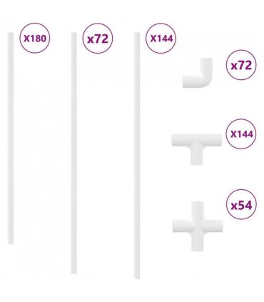 vidaXL PVC Pipe 29 pcs White PP and PE