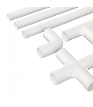 vidaXL PVC Pipe 29 pcs White PP and PE