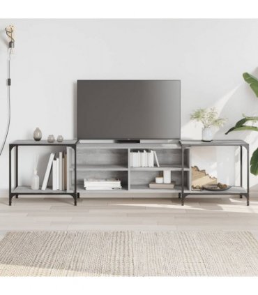 vidaXL TV Cabinet Grey Sonoma 203x37x50 cm Engineered Wood