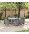 vidaXL Garden Table Light Grey 150 x 100 x 73 cm Poly Rattan