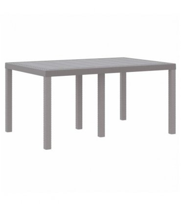 vidaXL Garden Table Light Grey 150 x 100 x 73 cm Poly Rattan
