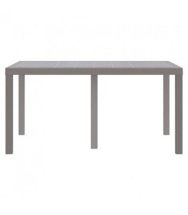 vidaXL Garden Table Light Grey 150 x 100 x 73 cm Poly Rattan