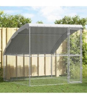 vidaXL Chicken Cage Silver 2 x 2 x 2 m Galvanised Steel