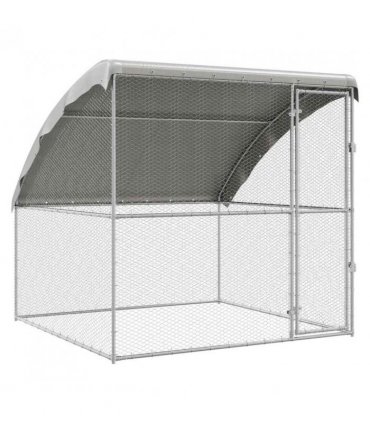 vidaXL Chicken Cage Silver 2 x 2 x 2 m Galvanised Steel
