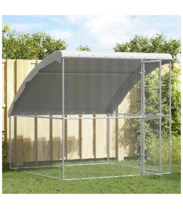 vidaXL Chicken Cage Silver 2 x 2 x 2 m Galvanised Steel