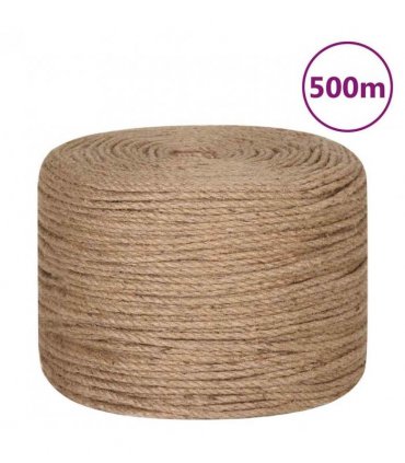 vidaXL Rope 100% Jute 6 mm 500 m