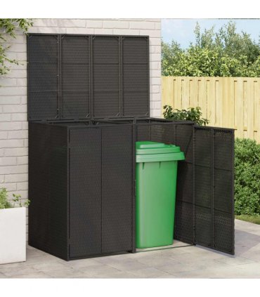 vidaXL Box Garbage Bin Box 2 pcs Black 130 x 80 x 115 cm Polyethylene
