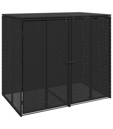 vidaXL Box Garbage Bin Box 2 pcs Black 130 x 80 x 115 cm Polyethylene