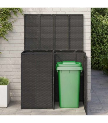 vidaXL Box Garbage Bin Box 2 pcs Black 130 x 80 x 115 cm Polyethylene