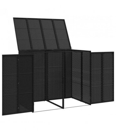vidaXL Box Garbage Bin Box 2 pcs Black 130 x 80 x 115 cm Polyethylene