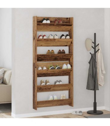vidaXL Shoe Cabinet 2 pcs Old wood 84 x 18 x 90 cm Engineered Wood