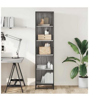 vidaXL Book Cabinet Grey Sonoma 40x35x170.5 cm Engineered Wood