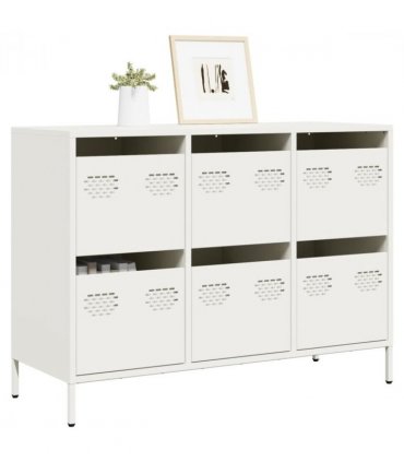 vidaXL Sideboard White 101.5x39x73.5 cm Cold-rolled Steel