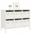 vidaXL Sideboard White 101.5x39x73.5 cm Cold-rolled Steel