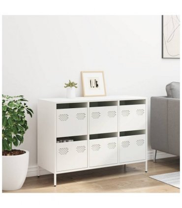 vidaXL Sideboard White 101.5x39x73.5 cm Cold-rolled Steel