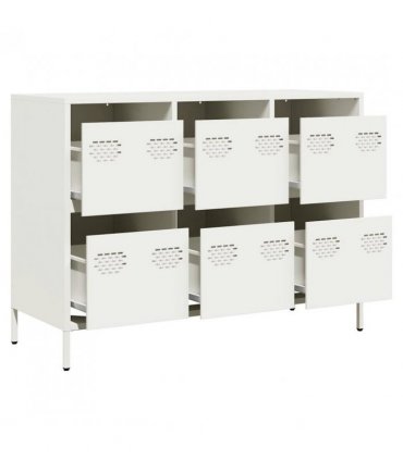 vidaXL Sideboard White 101.5x39x73.5 cm Cold-rolled Steel