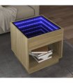 vidaXL Coffee Table with Infinity LED Sonoma Oak 50x50x50 cm