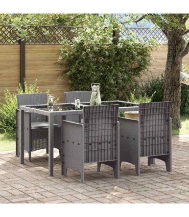 vidaXL Garden Chair 4 pcs Light Grey 53 x 49 x 85 cm Polypropylene