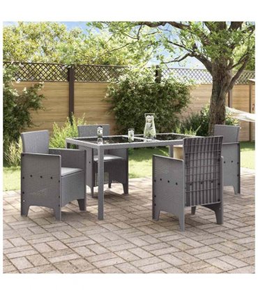 vidaXL Garden Chair 4 pcs Light Grey 53 x 49 x 85 cm Polypropylene