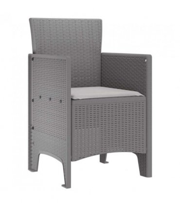 vidaXL Garden Chair 4 pcs Light Grey 53 x 49 x 85 cm Polypropylene
