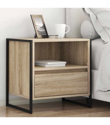 vidaXL Bedside Table Sonoma 50 x 39.5 x 50 cm Engineered Wood