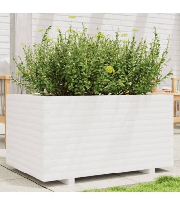 vidaXL Garden Planter White 90x60x49.5 cm Solid Wood Pine