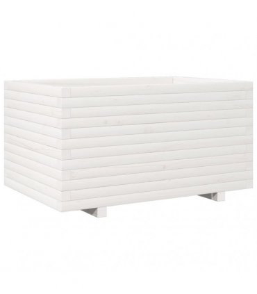 vidaXL Garden Planter White 90x60x49.5 cm Solid Wood Pine