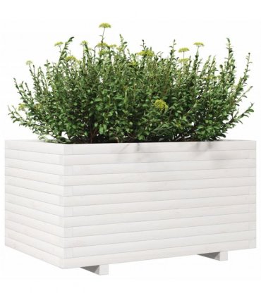 vidaXL Garden Planter White 90x60x49.5 cm Solid Wood Pine