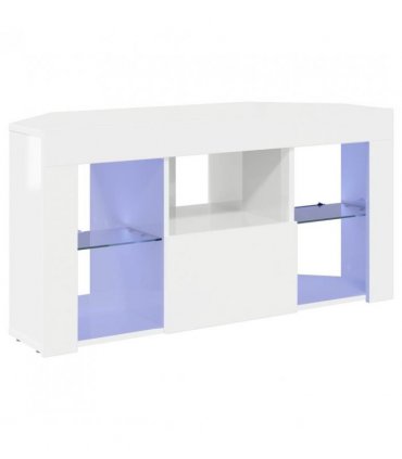 vidaXL Corner LED TV Cabinet High gloss White 100 x 40 x 50 cm