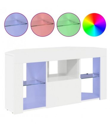 vidaXL Corner LED TV Cabinet High gloss White 100 x 40 x 50 cm