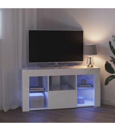 vidaXL Corner LED TV Cabinet High gloss White 100 x 40 x 50 cm
