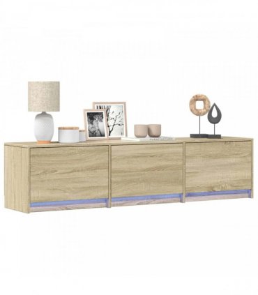 vidaXL TV Cabinet with LED Sonoma 165 x 34 x 40 cm Engineered Wood