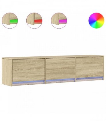 vidaXL TV Cabinet with LED Sonoma 165 x 34 x 40 cm Engineered Wood