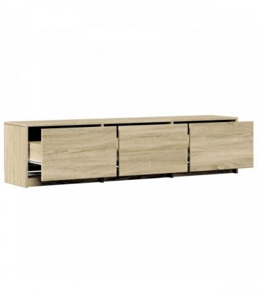 vidaXL TV Cabinet with LED Sonoma 165 x 34 x 40 cm Engineered Wood