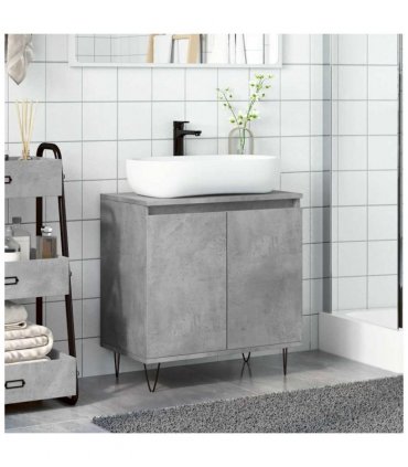 vidaXL Bathroom Cabinet Concrete Grey 58x33x60 cm Engineered Wood