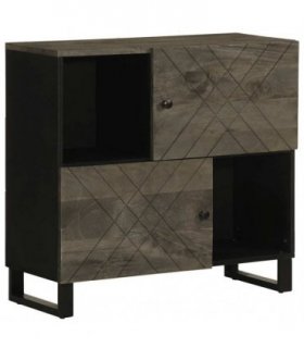 vidaXL Sideboard Black 80x33x75 cm Solid Wood Mango