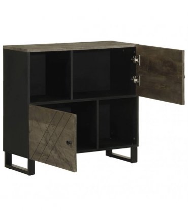 vidaXL Sideboard Black 80x33x75 cm Solid Wood Mango