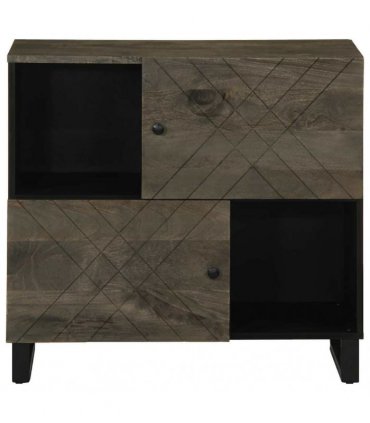 vidaXL Sideboard Black 80x33x75 cm Solid Wood Mango