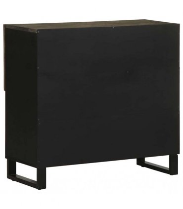 vidaXL Sideboard Black 80x33x75 cm Solid Wood Mango