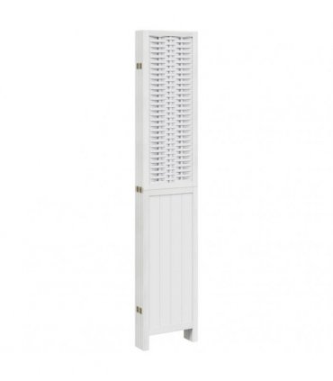 vidaXL Room Divider 6 Panels White Solid Wood Paulownia