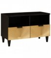 vidaXL TV Cabinet Black and Gold 70 x 33 x 46 cm Engineered wood