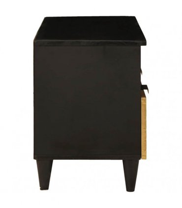 vidaXL TV Cabinet Black and Gold 70 x 33 x 46 cm Engineered wood