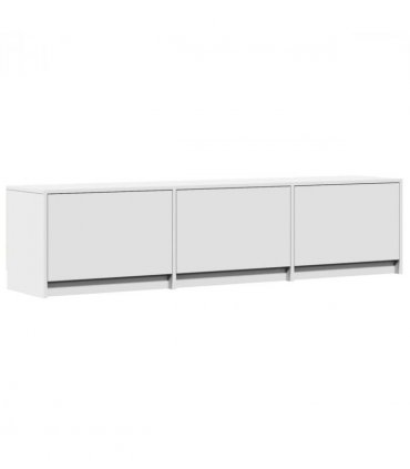 vidaXL TV Cabinet with LED White 165 x 34 x 40 cm Engineered Wood