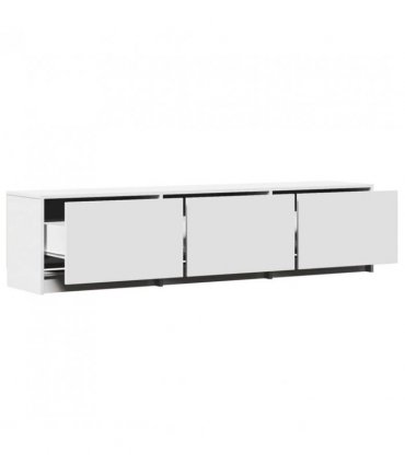 vidaXL TV Cabinet with LED White 165 x 34 x 40 cm Engineered Wood