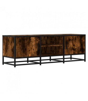 vidaXL TV Cabinet Smoked Oak 120x35x41 cm Engineered Wood and Metal
