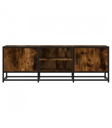 vidaXL TV Cabinet Smoked Oak 120x35x41 cm Engineered Wood and Metal