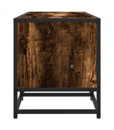 vidaXL TV Cabinet Smoked Oak 120x35x41 cm Engineered Wood and Metal
